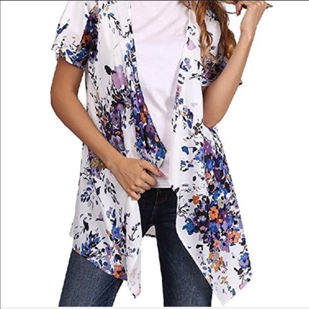 Nwt Open front kimono cardigan Sz L